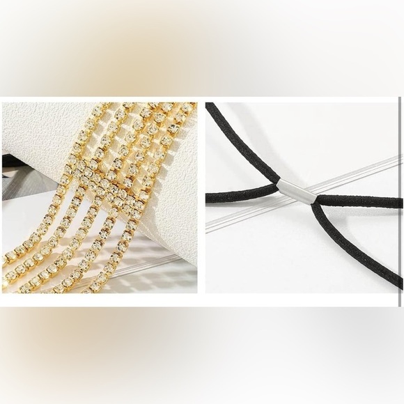 New Luxury Rhinestone Elastic Headband Gold ✨✨💕💕 - Picture 5 of 6